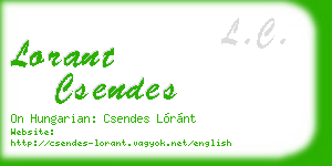 lorant csendes business card