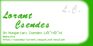 lorant csendes business card